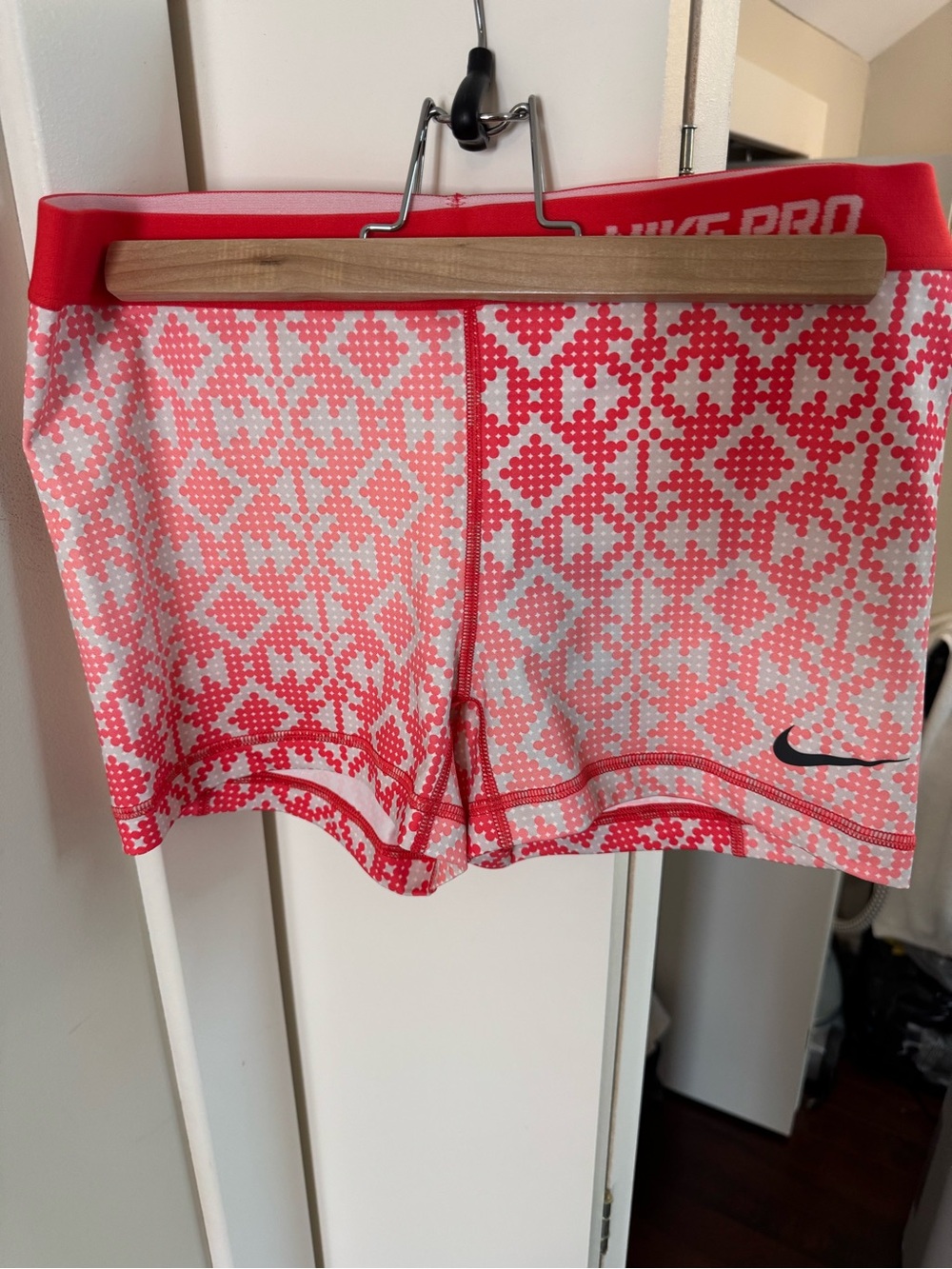 #66 Nike Women's Coral and White Performance Shorts
